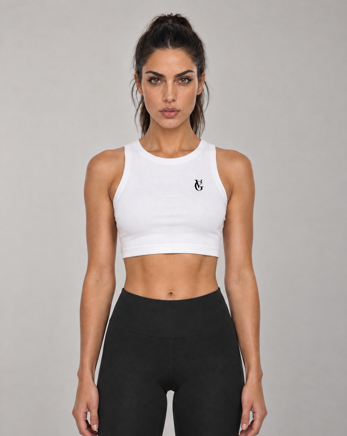 Golden Vein Cropped Tank – White – Produktansicht 1