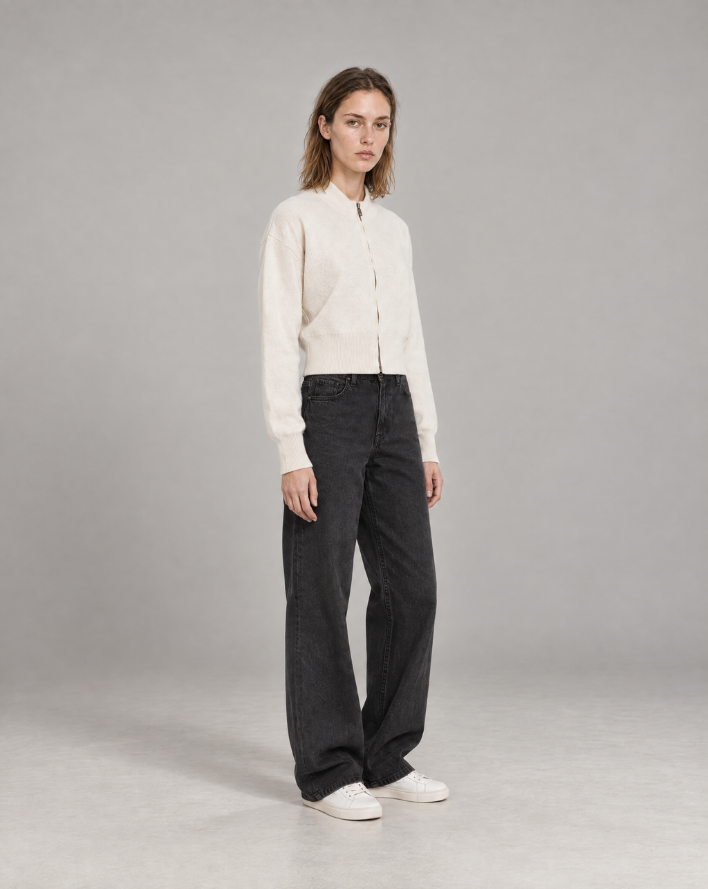 Golden Vein Zip Cardigan – Apricot – Produktansicht 3