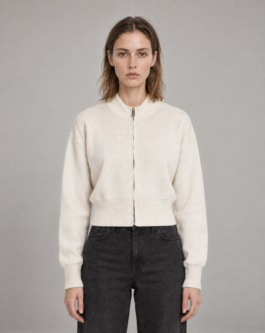 Golden Vein Zip Cardigan – Apricot – Produktansicht 1