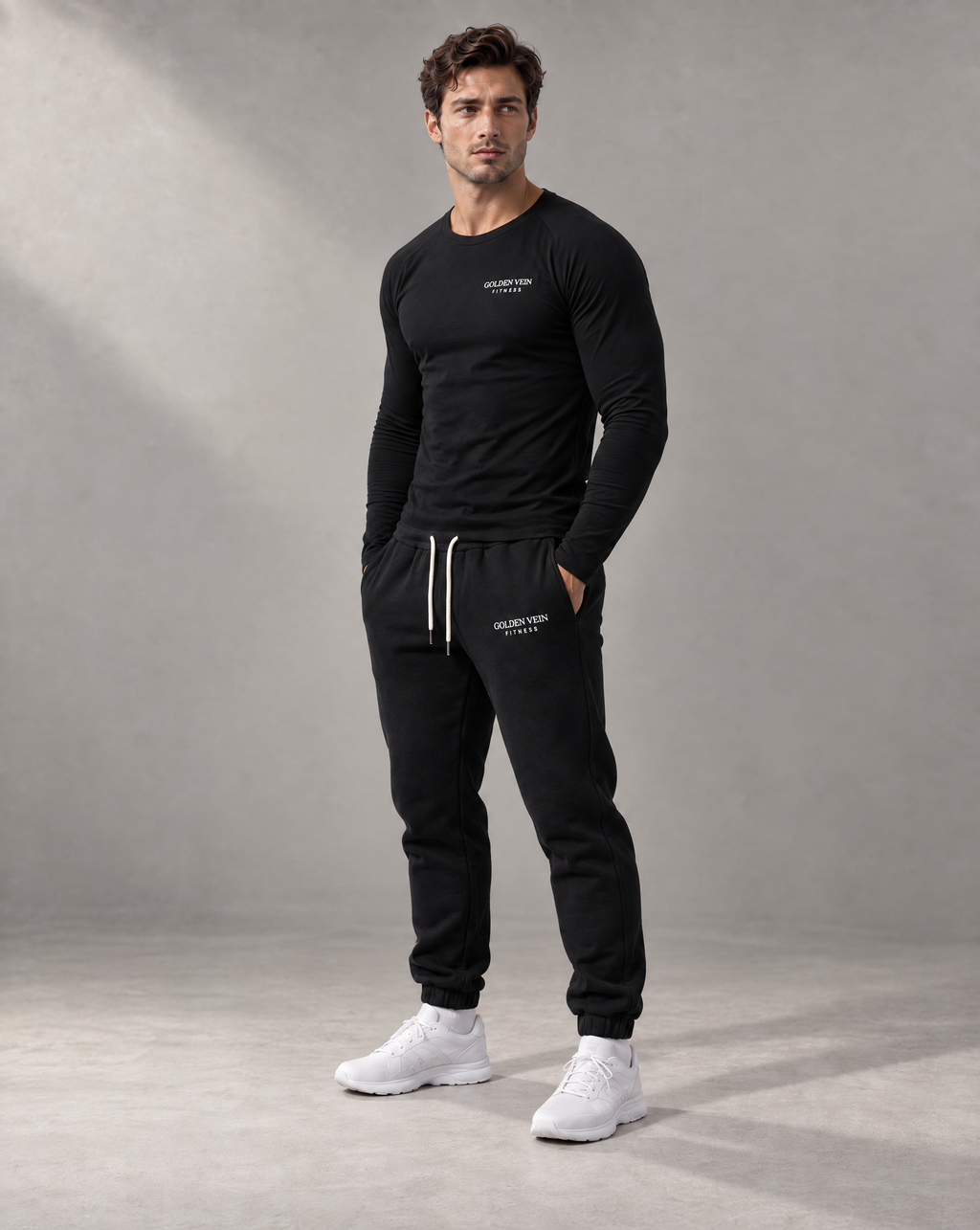 Golden Vein Premium Jogger in Schwarz – Produktansicht 4
