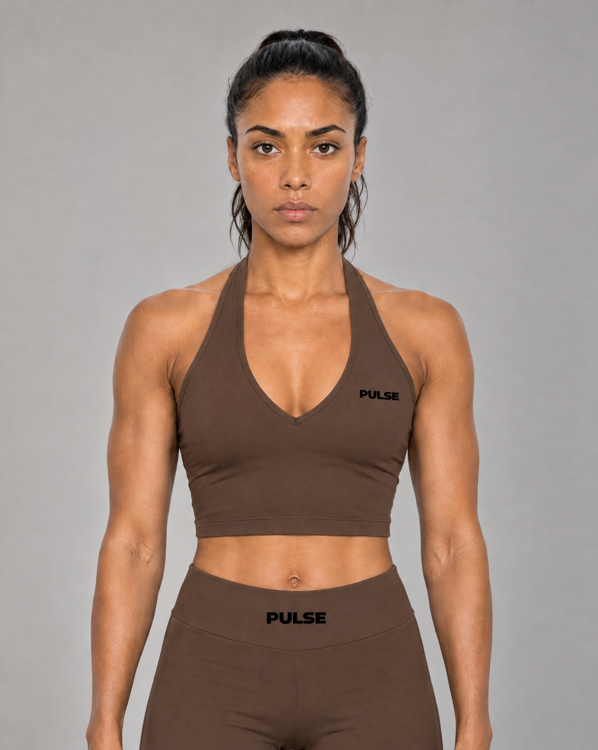 PULSE™ Form Halter Top – Brown – Produktansicht 1