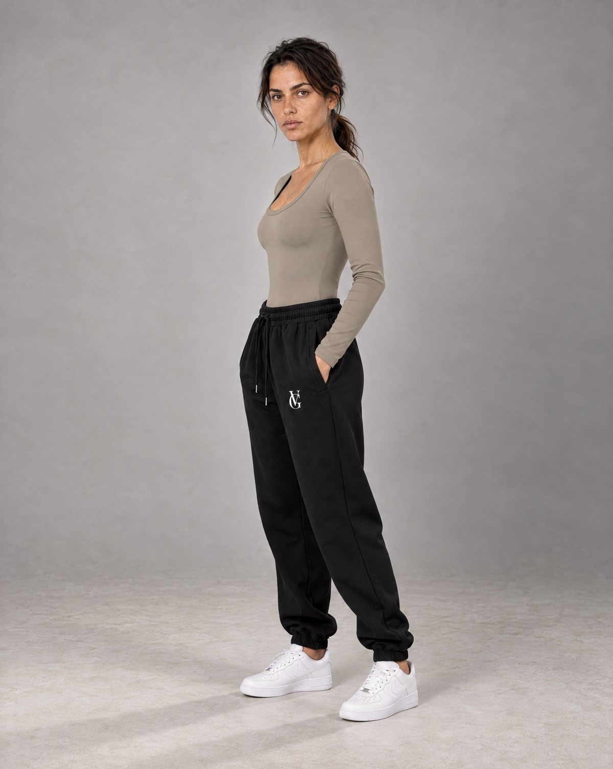 Golden Vein Flow Long Sleeve Bodysuit – Khaki – Produktansicht 3