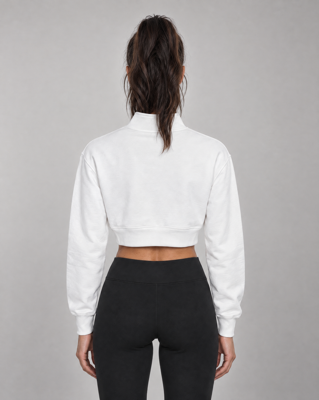 Golden Vein Cropped Quarter-Zip – White – Produktansicht 2
