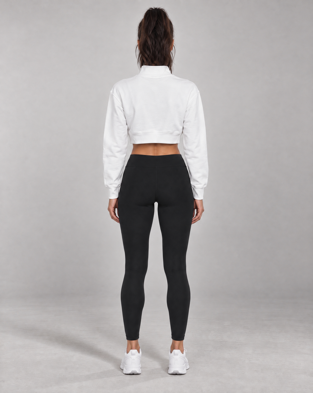 Golden Vein Cropped Quarter-Zip – White – Produktansicht 6