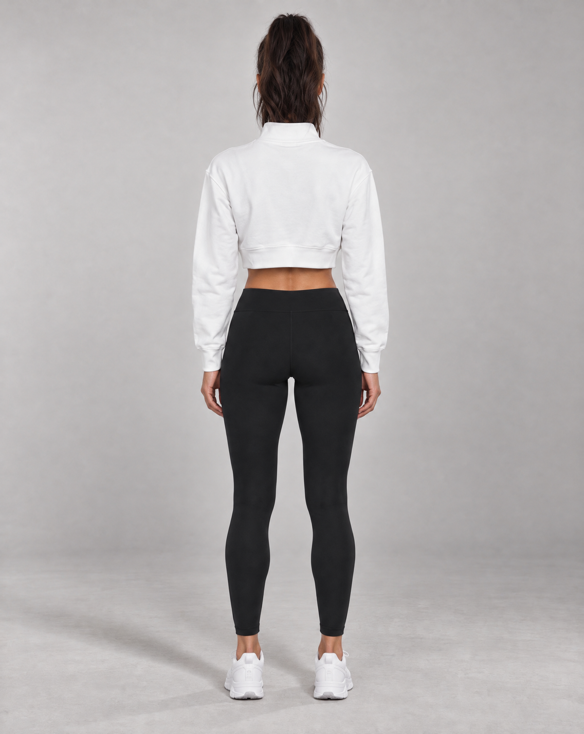 Golden Vein Cropped Quarter-Zip – White – Produktansicht 6