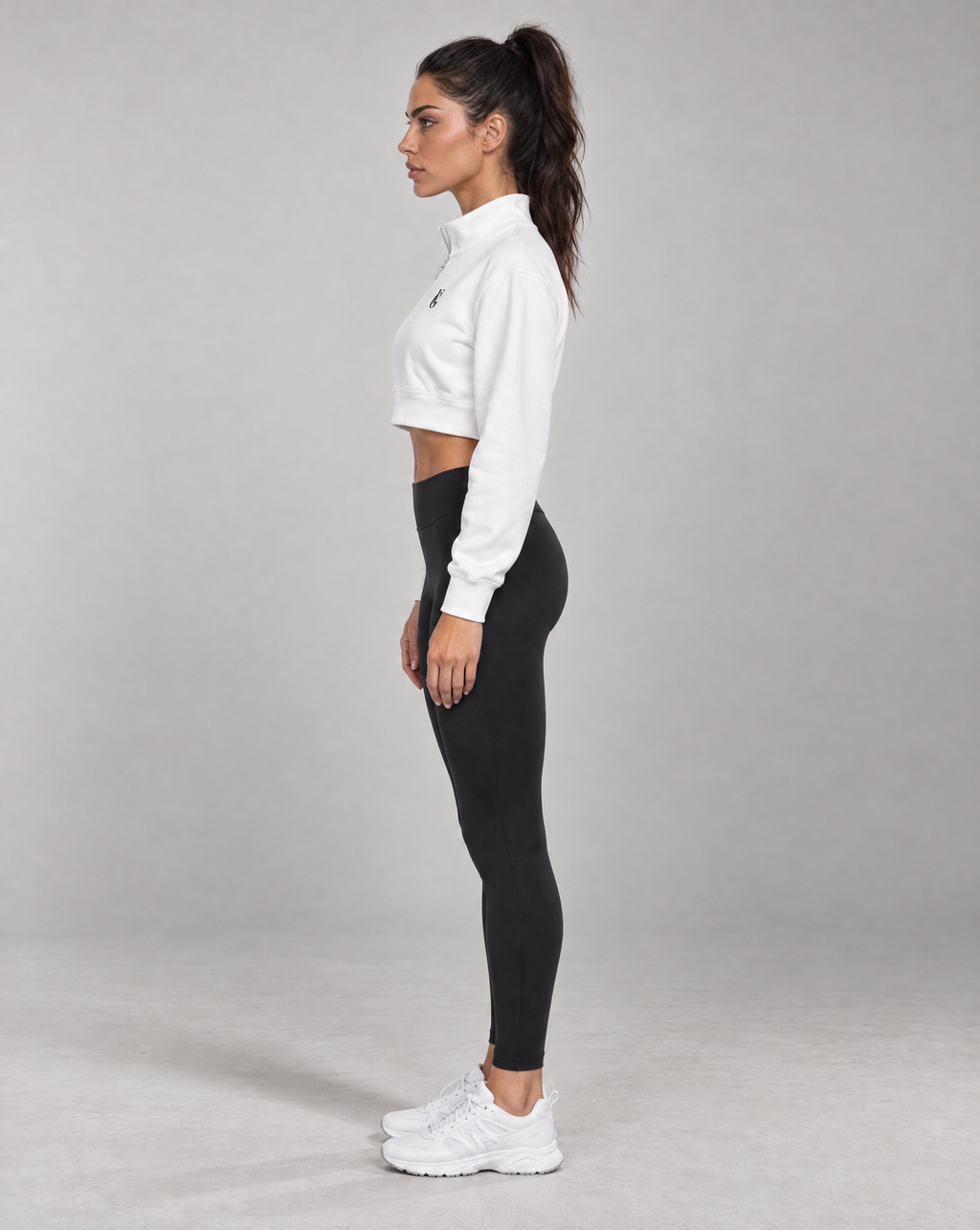 Golden Vein Cropped Quarter-Zip – White – Produktansicht 5