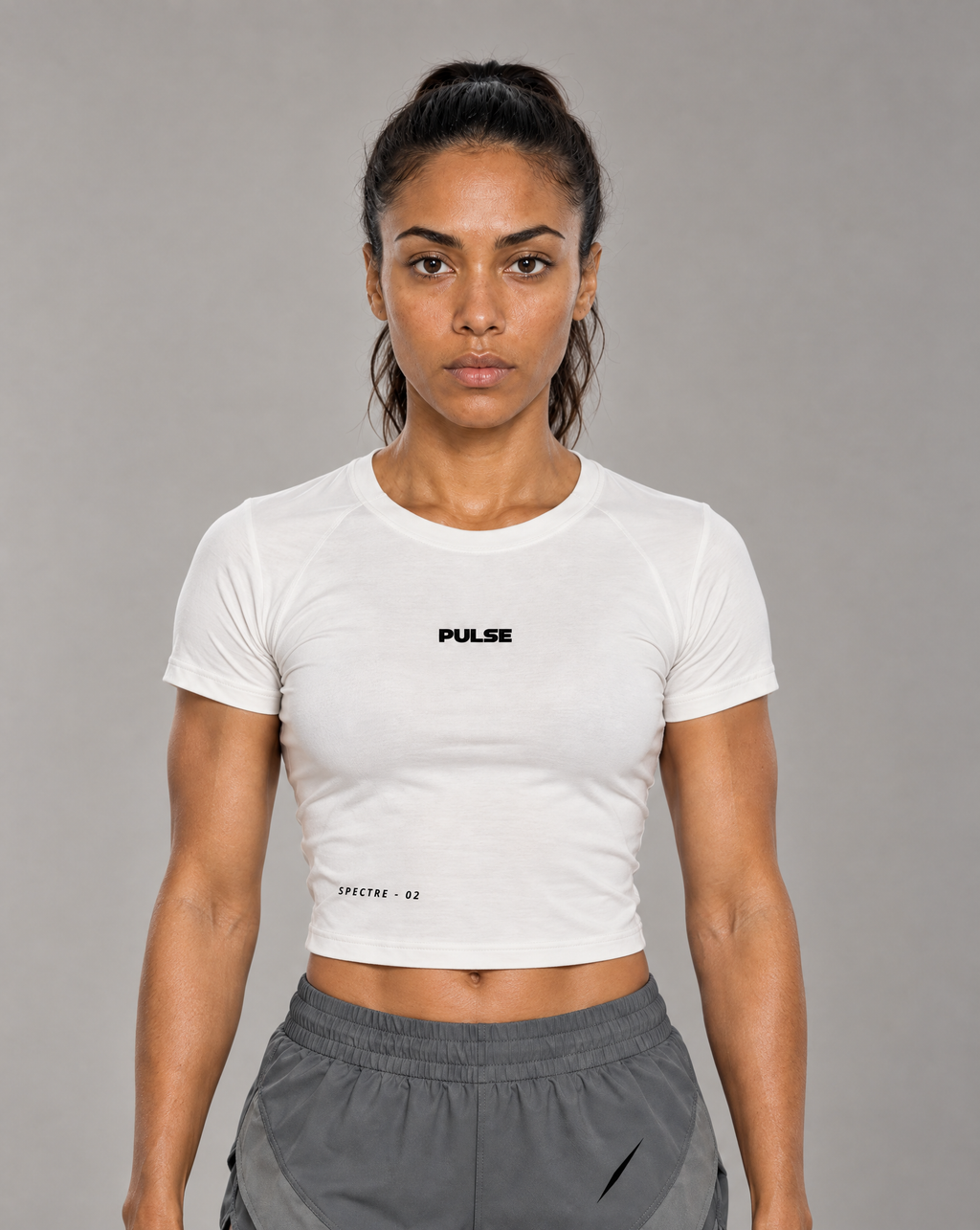 PULSE™ Cropped Performance T-Shirt – White – Produktansicht 1