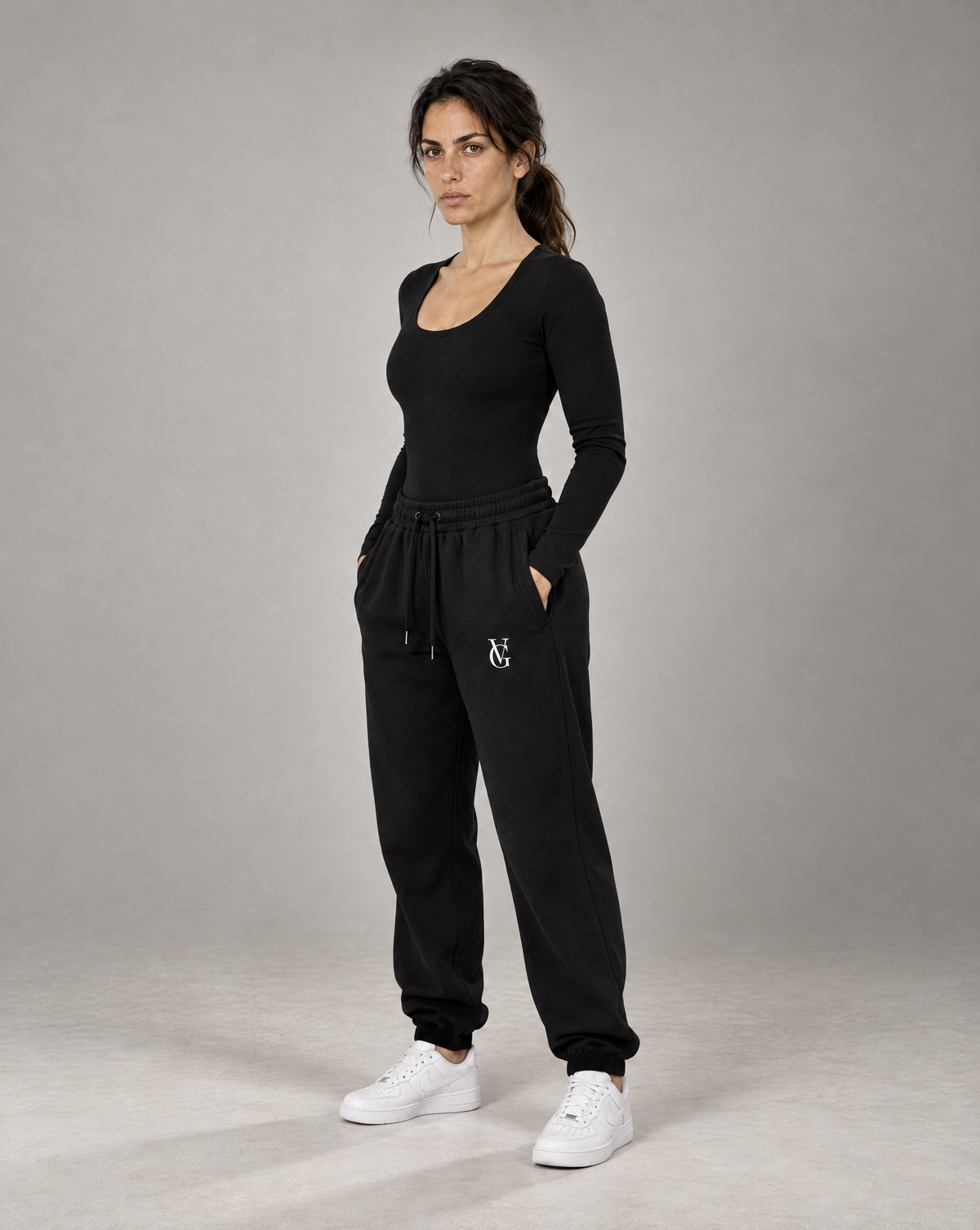Golden Vein Flow Long Sleeve Bodysuit – Black – Produktansicht 4