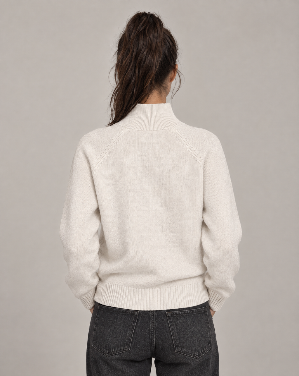 Golden Vein 750 GSM Quarter-Zip – Beige – Produktansicht 2