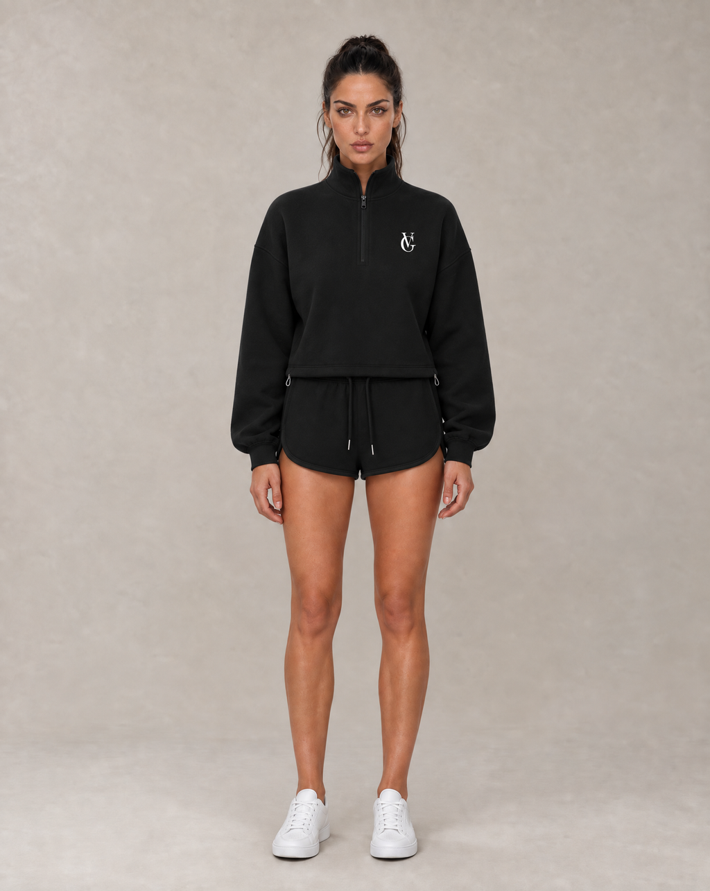 Golden Vein Mock-Neck Quarter-Zip – Black – Produktansicht 3