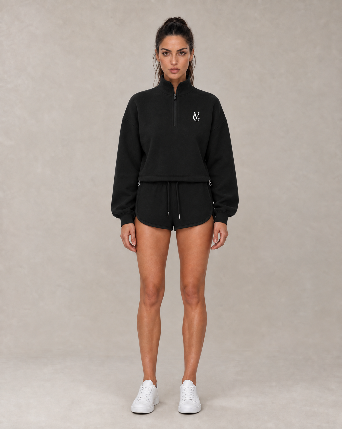 Golden Vein Mock-Neck Quarter-Zip – Black – Produktansicht 3