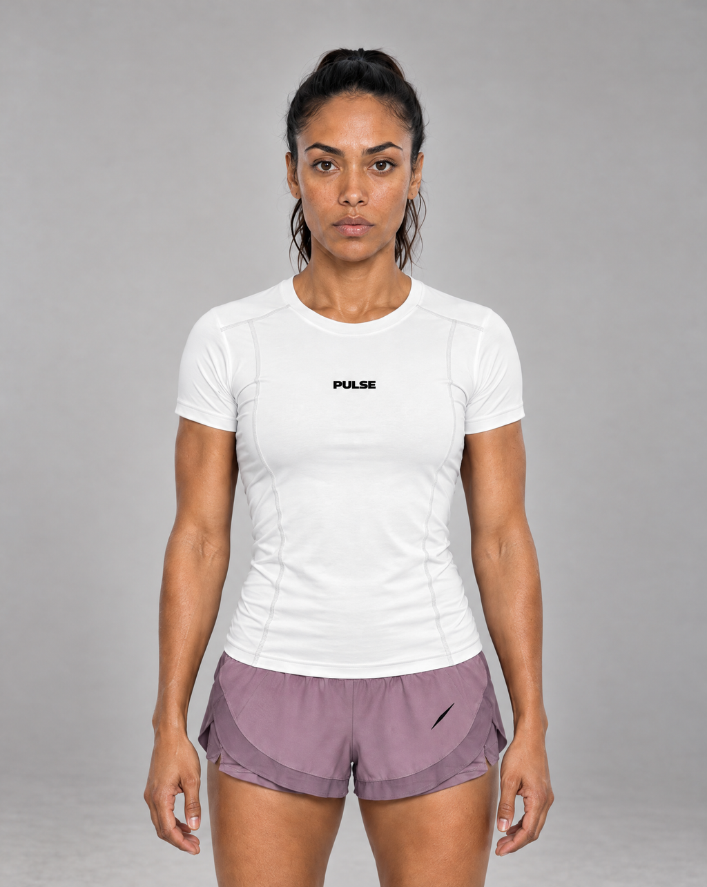 PULSE™ Topstitch Training T-Shirt – White – Produktansicht 1
