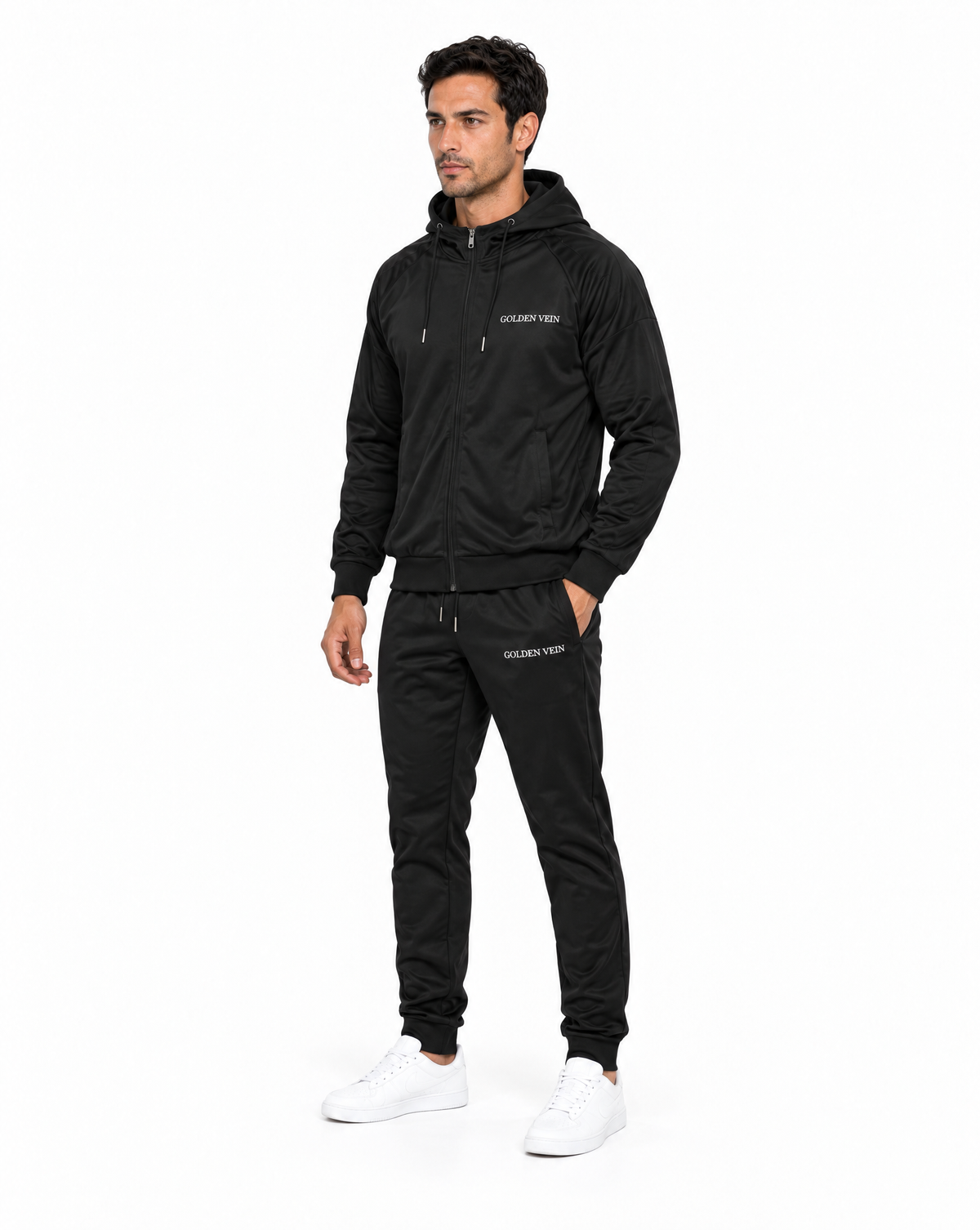 Golden Vein Trainingsjacke in Schwarz – Produktansicht 4