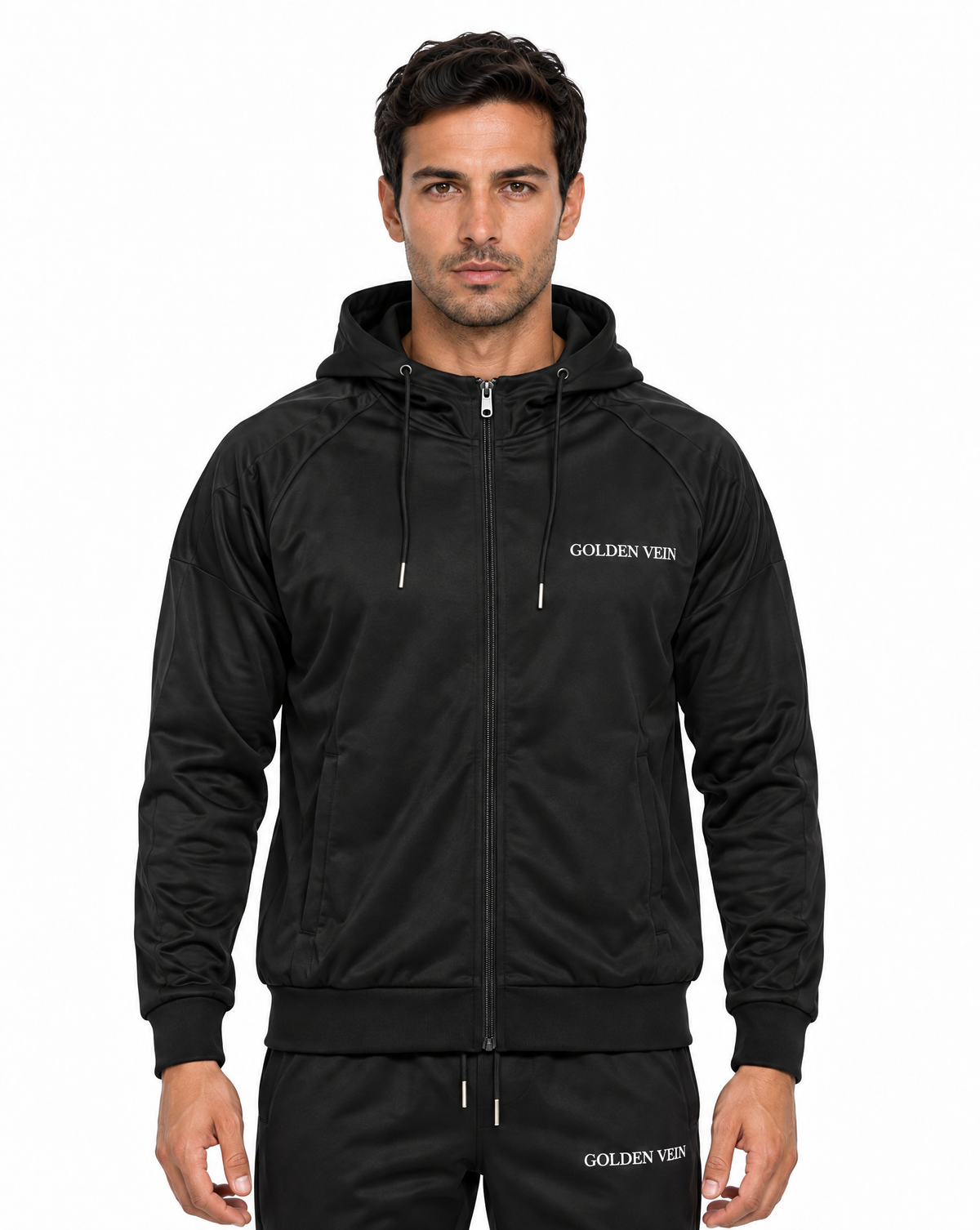 Golden Vein Trainingsjacke in Schwarz – Produktansicht 1