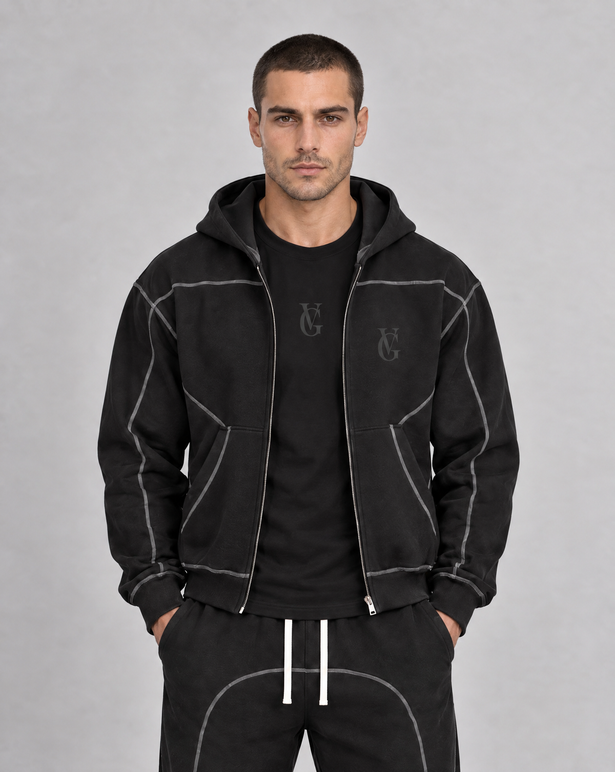 Golden Vein Structure Zip Jacket – Produktansicht 1