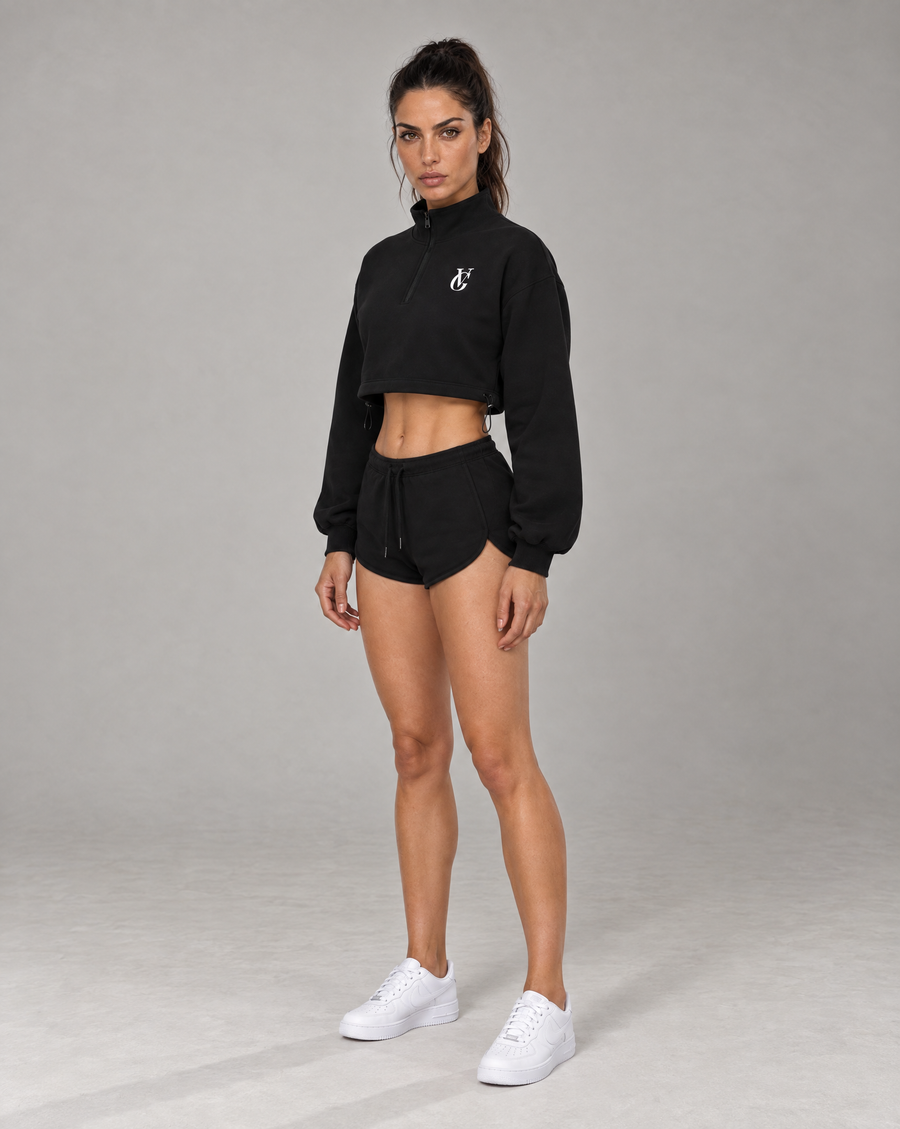 Golden Vein Fleece-Shorts in Schwarz – Produktansicht 4