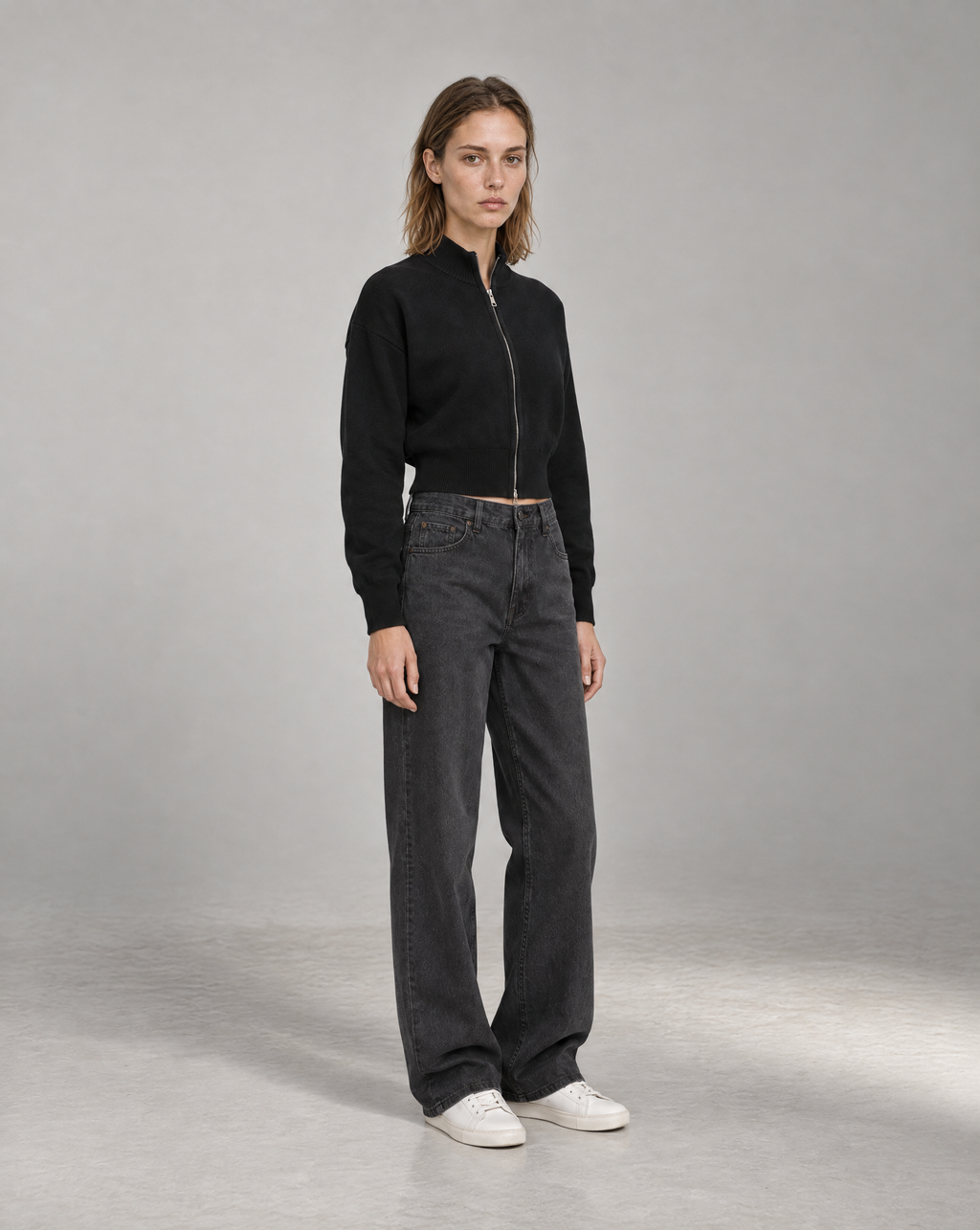 Golden Vein Zip Cardigan – Black – Produktansicht 3