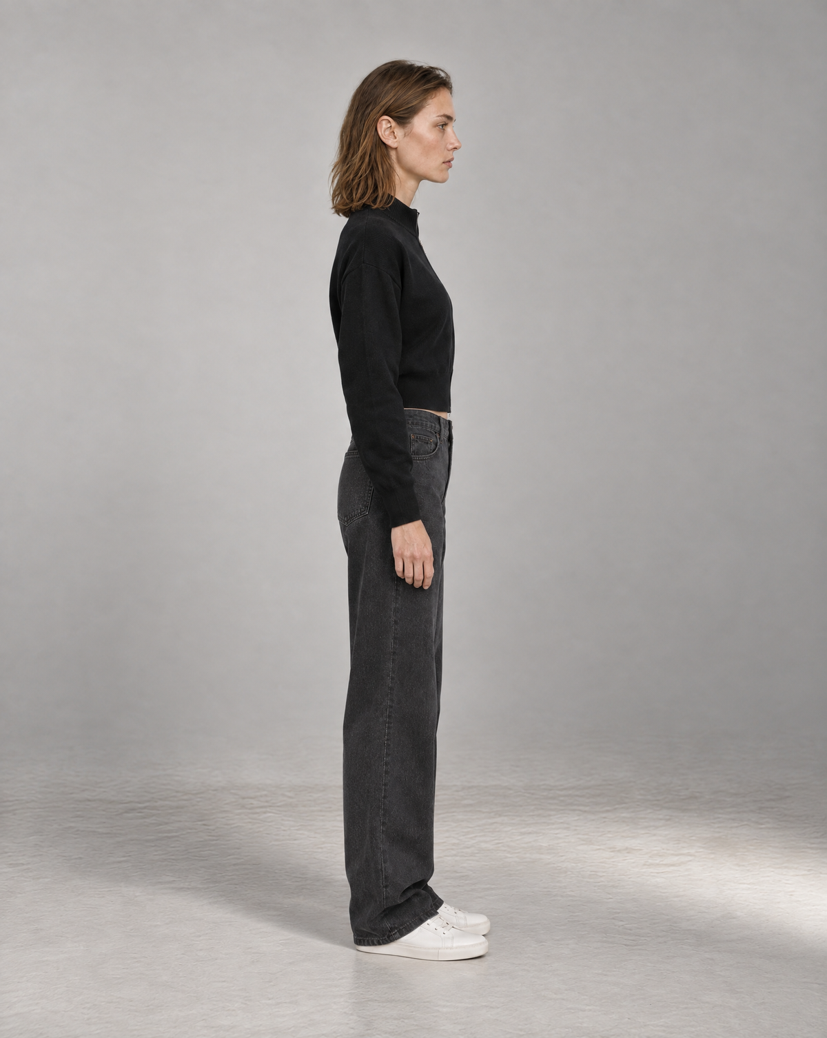 Golden Vein Zip Cardigan – Black – Produktansicht 4