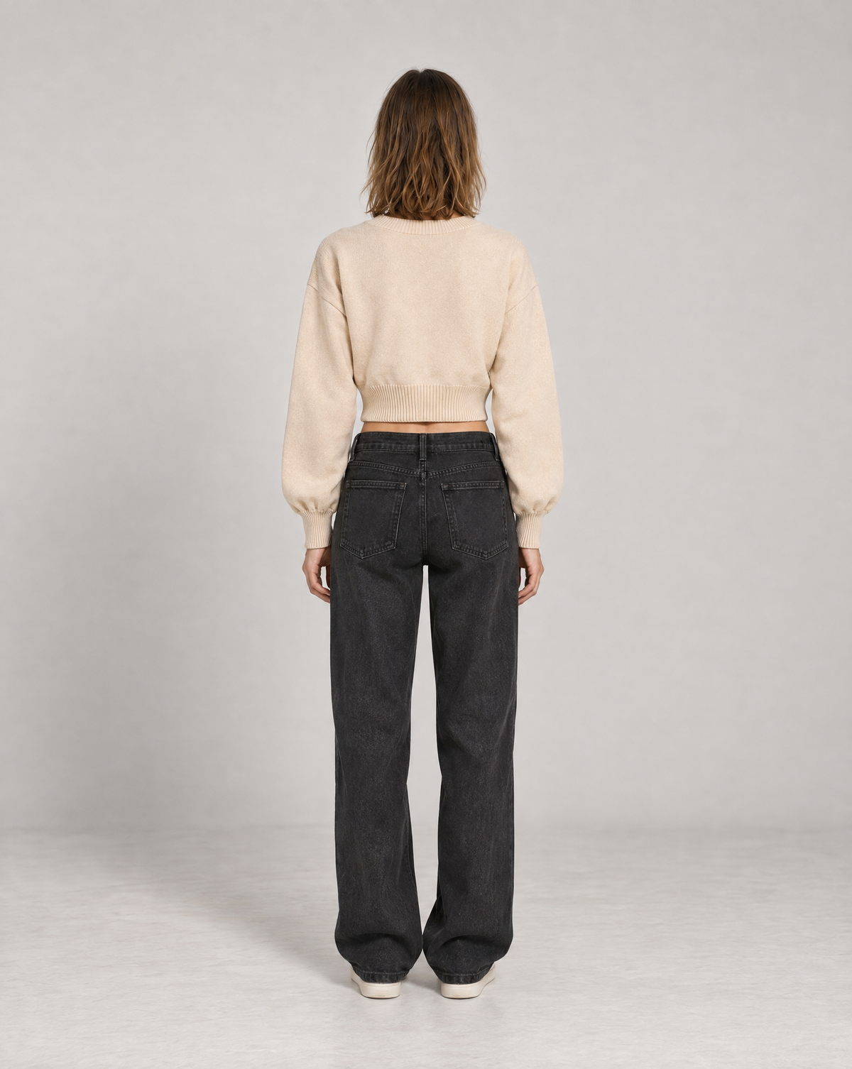Golden Vein Parables Cropped Sweater – Apricot – Produktansicht 2