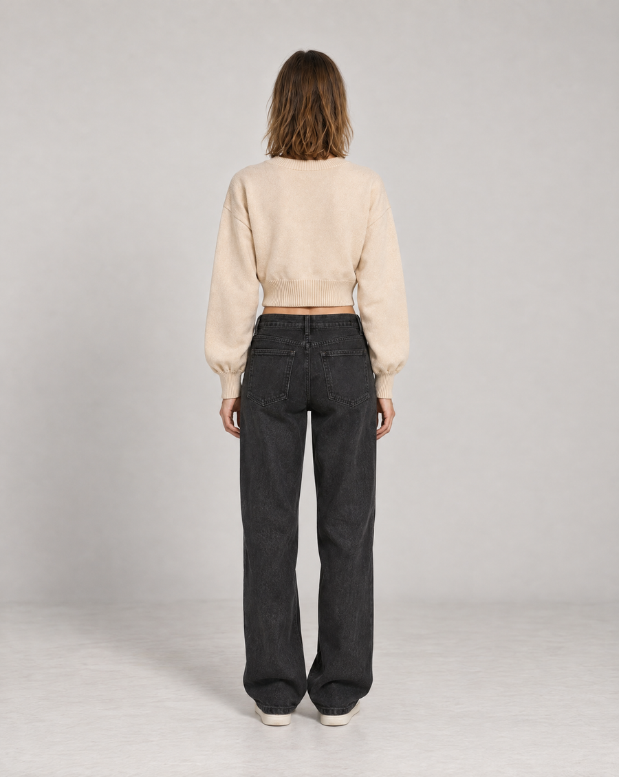 Golden Vein Parables Cropped Sweater – Apricot – Produktansicht 2