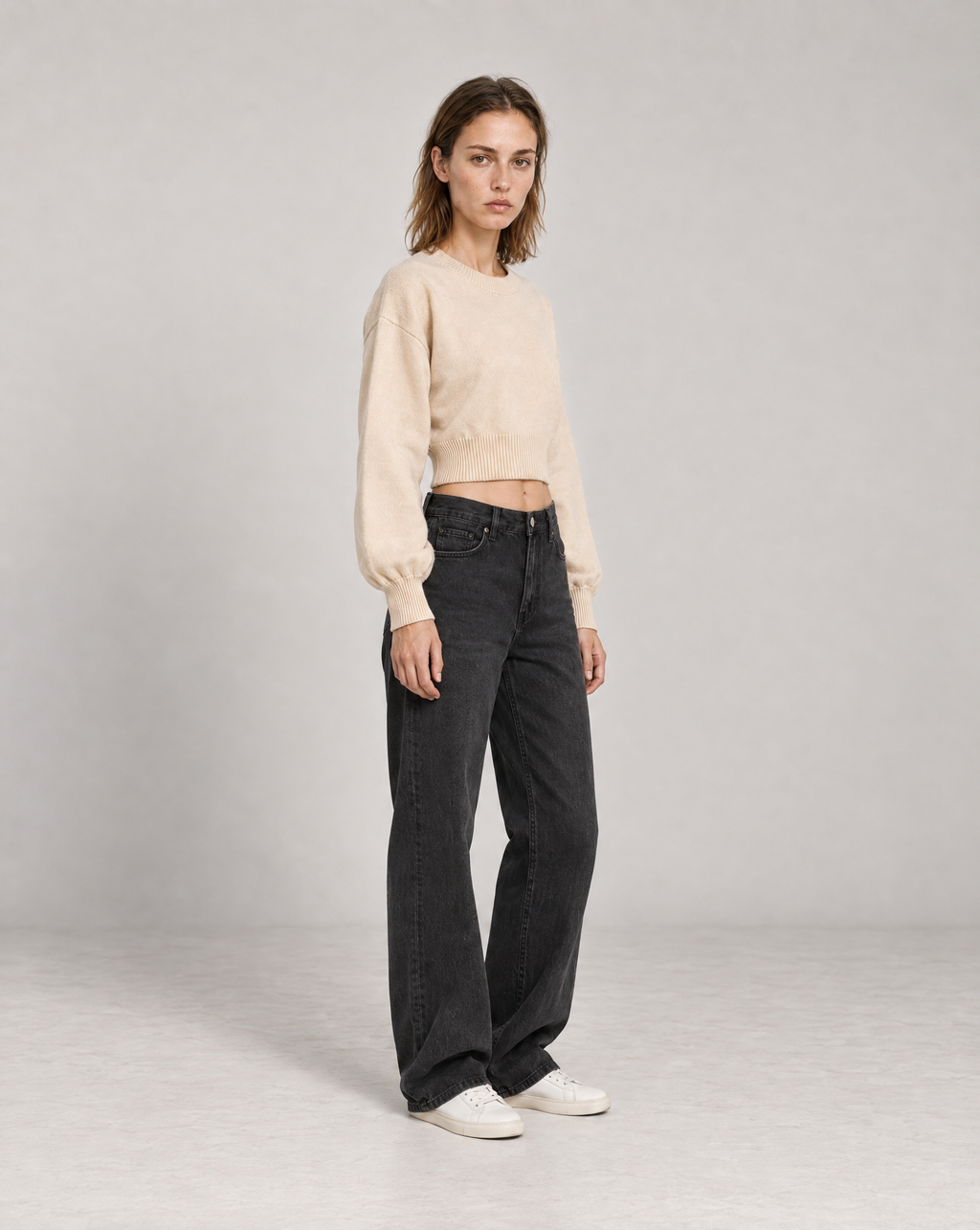 Golden Vein Parables Cropped Sweater – Apricot – Produktansicht 4