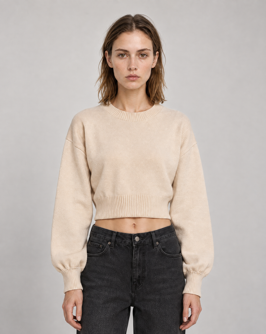 Golden Vein Parables Cropped Sweater – Apricot – Produktansicht 1
