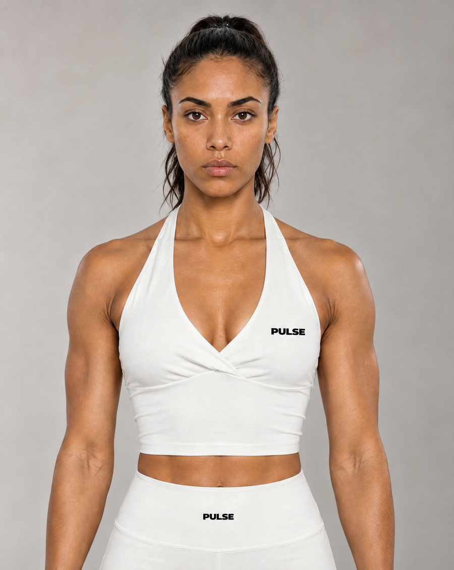 PULSE™ SPECTRE Halter Tank Top – Weiß