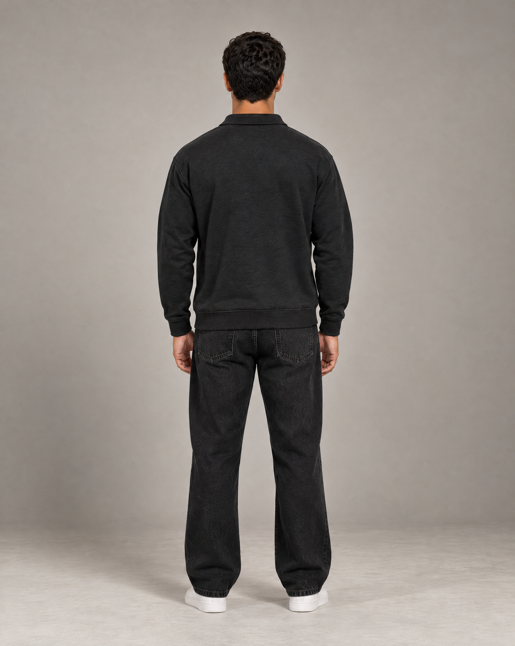 Golden Vein Boxy Quarter-Zip – Black – Produktansicht 2