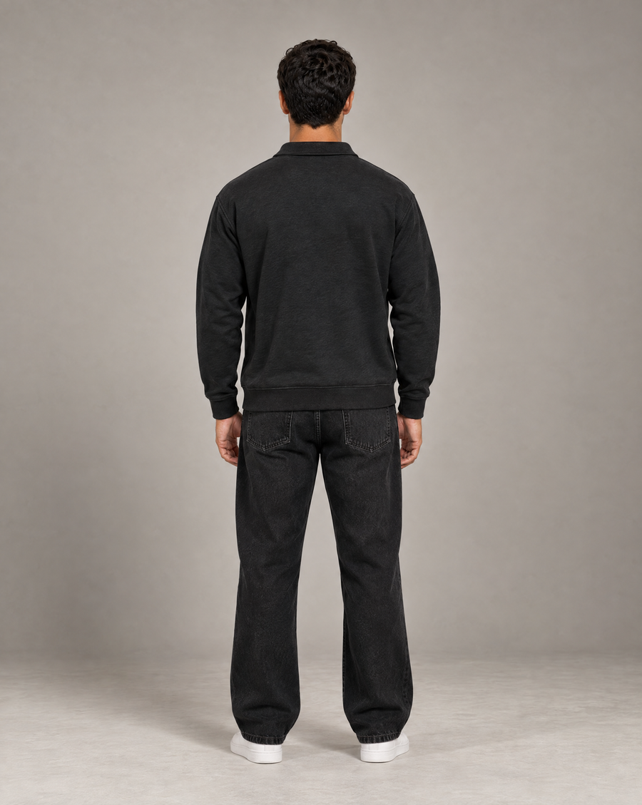 Golden Vein Boxy Quarter-Zip – Black – Produktansicht 2