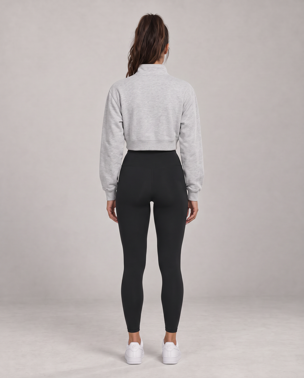 Golden Vein Cropped Quarter-Zip – Heather Grey – Produktansicht 5