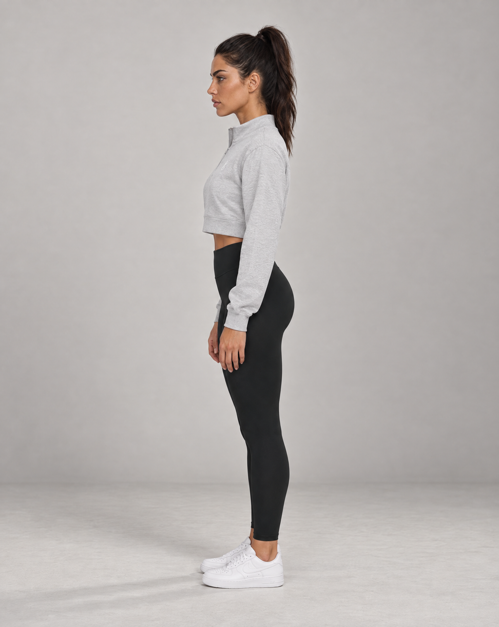 Golden Vein Cropped Quarter-Zip – Heather Grey – Produktansicht 4