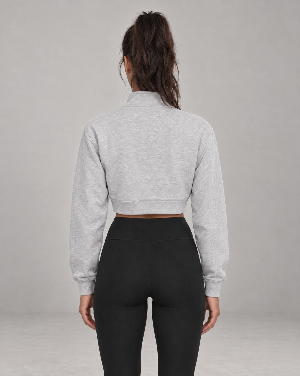 Golden Vein Cropped Quarter-Zip – Heather Grey – Produktansicht 2