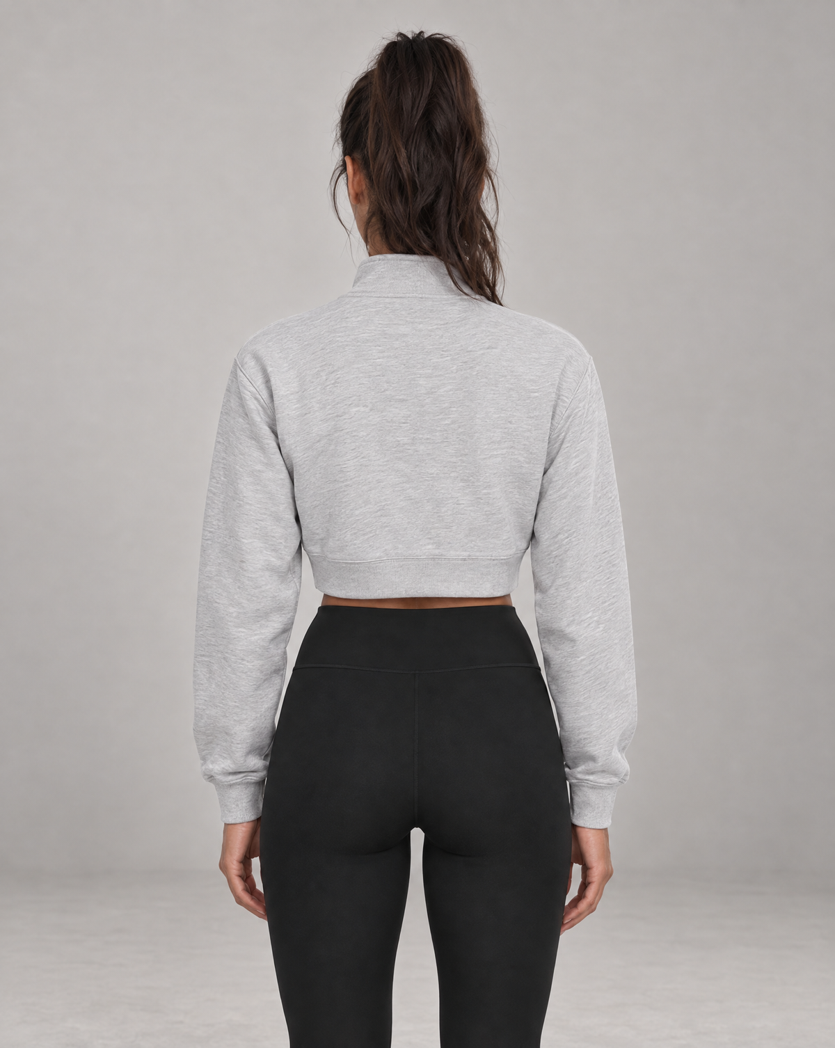 Golden Vein Cropped Quarter-Zip – Heather Grey – Produktansicht 2