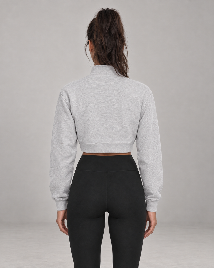Golden Vein Cropped Quarter-Zip – Heather Grey – Produktansicht 2
