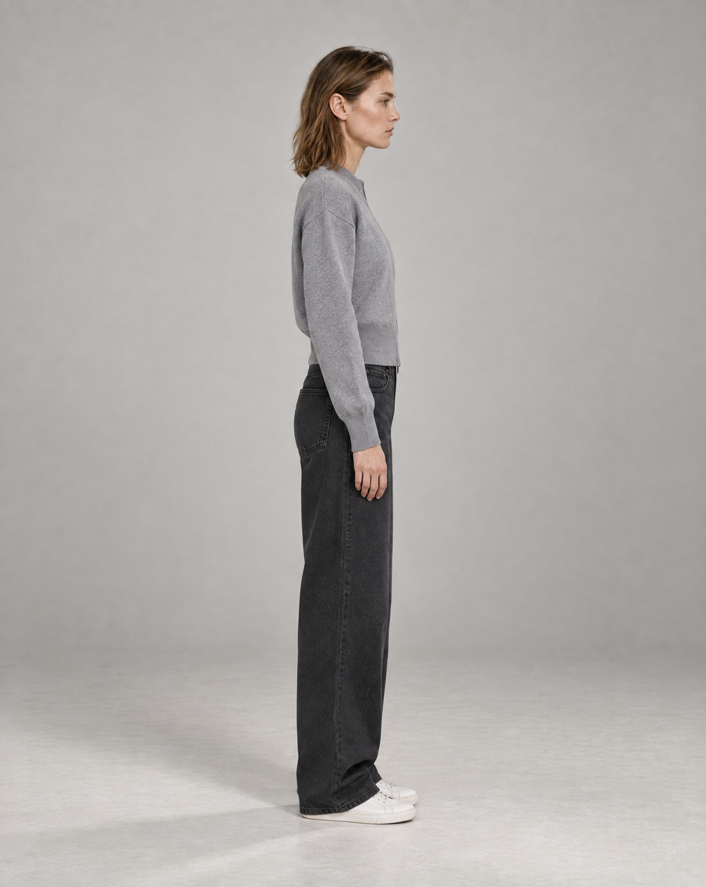 Golden Vein Zip Cardigan – Heather Grey – Produktansicht 4