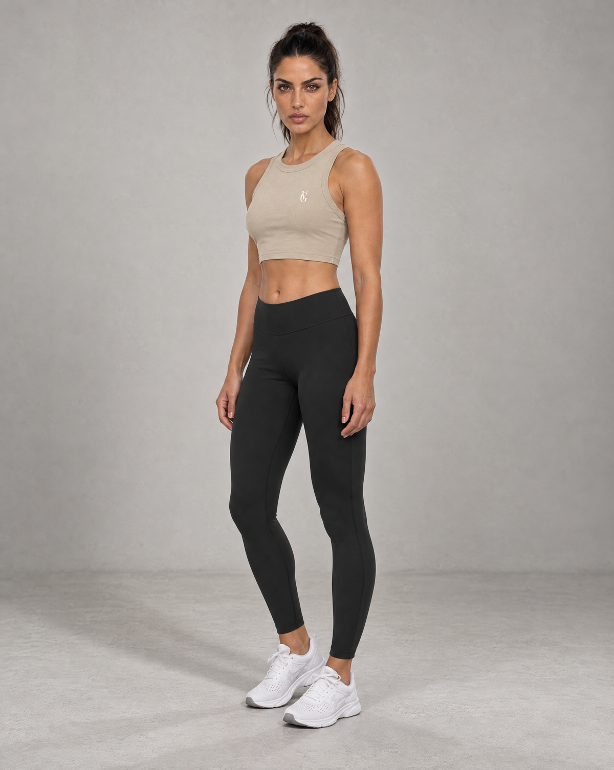 Golden Vein Cropped Tank – Khaki – Produktansicht 4
