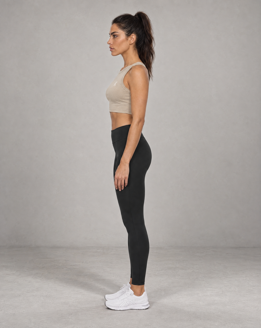 Golden Vein Cropped Tank – Khaki – Produktansicht 5
