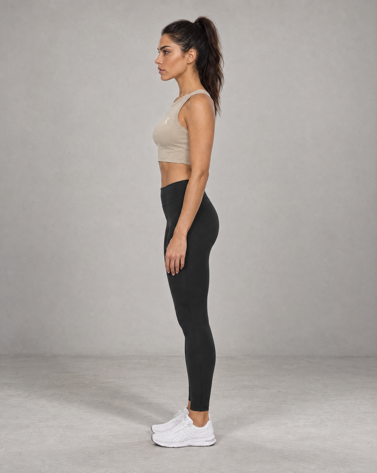 Golden Vein Cropped Tank – Khaki – Produktansicht 5