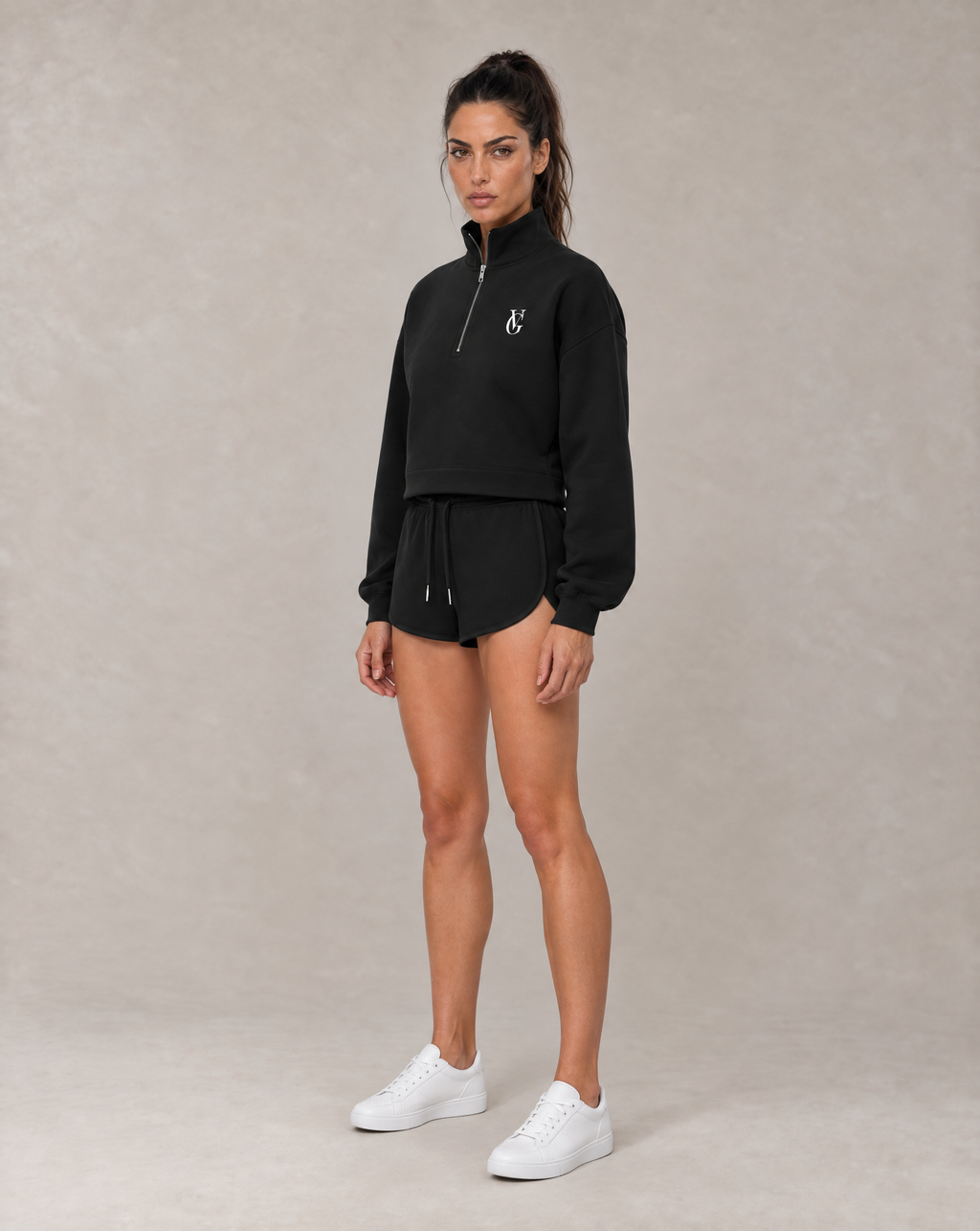 Golden Vein Mock-Neck Quarter-Zip – Black – Produktansicht 4