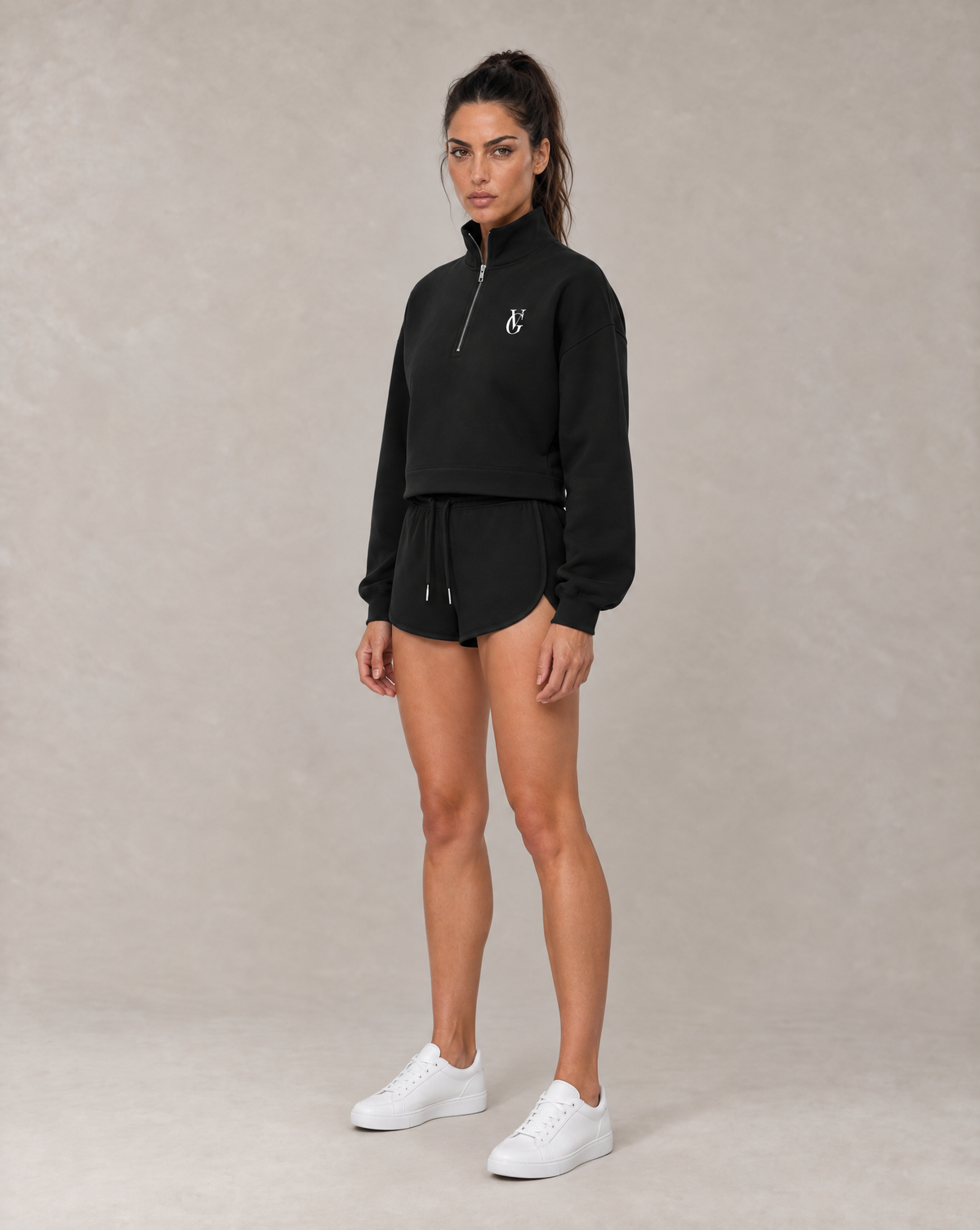 Golden Vein Mock-Neck Quarter-Zip – Black – Produktansicht 4