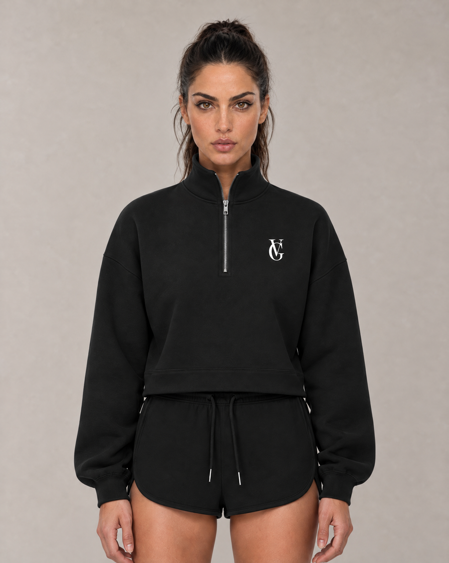 Golden Vein Mock-Neck Quarter-Zip – Black – Produktansicht 1