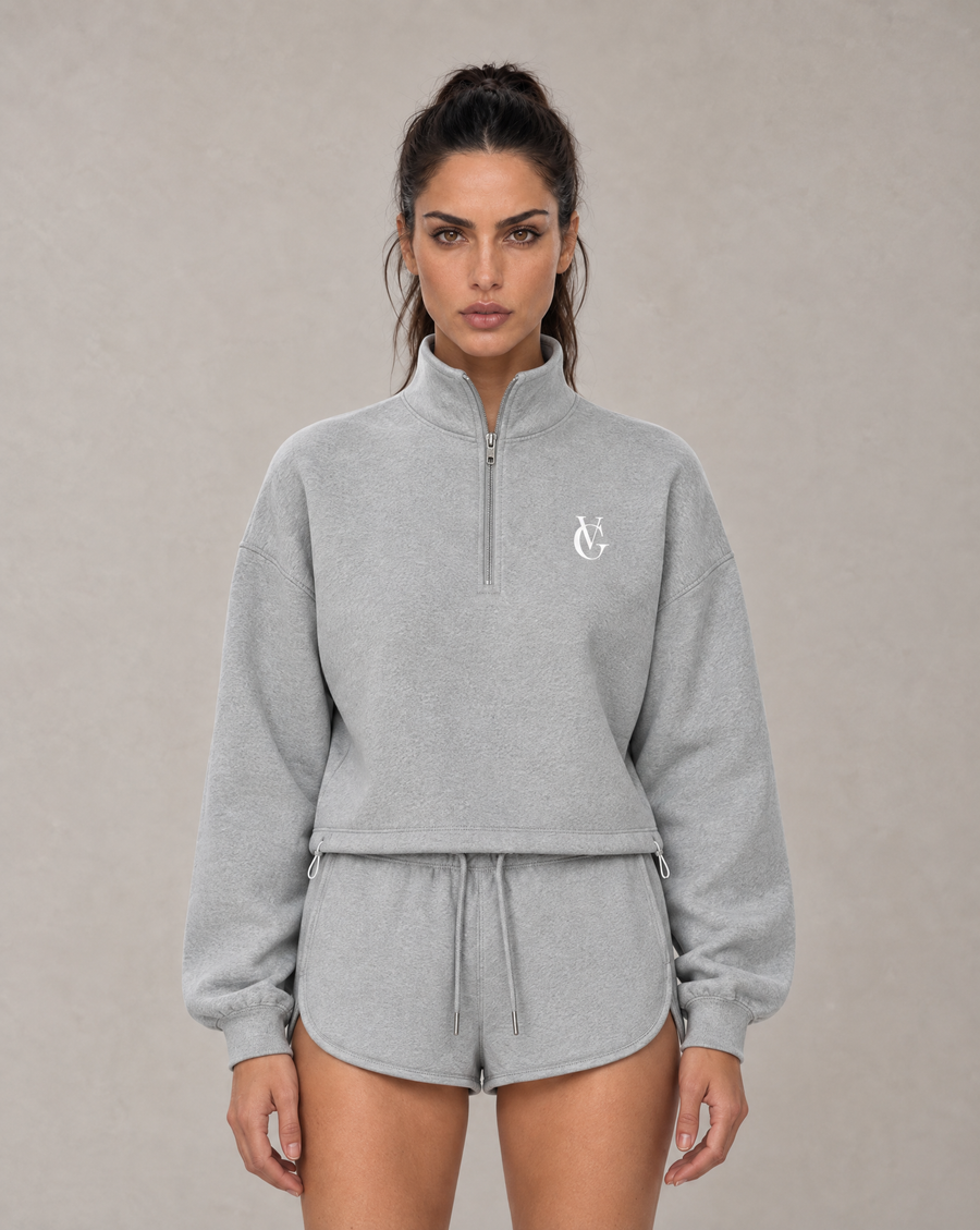 Golden Vein Mock-Neck Quarter-Zip – Heather Grey – Produktansicht 1