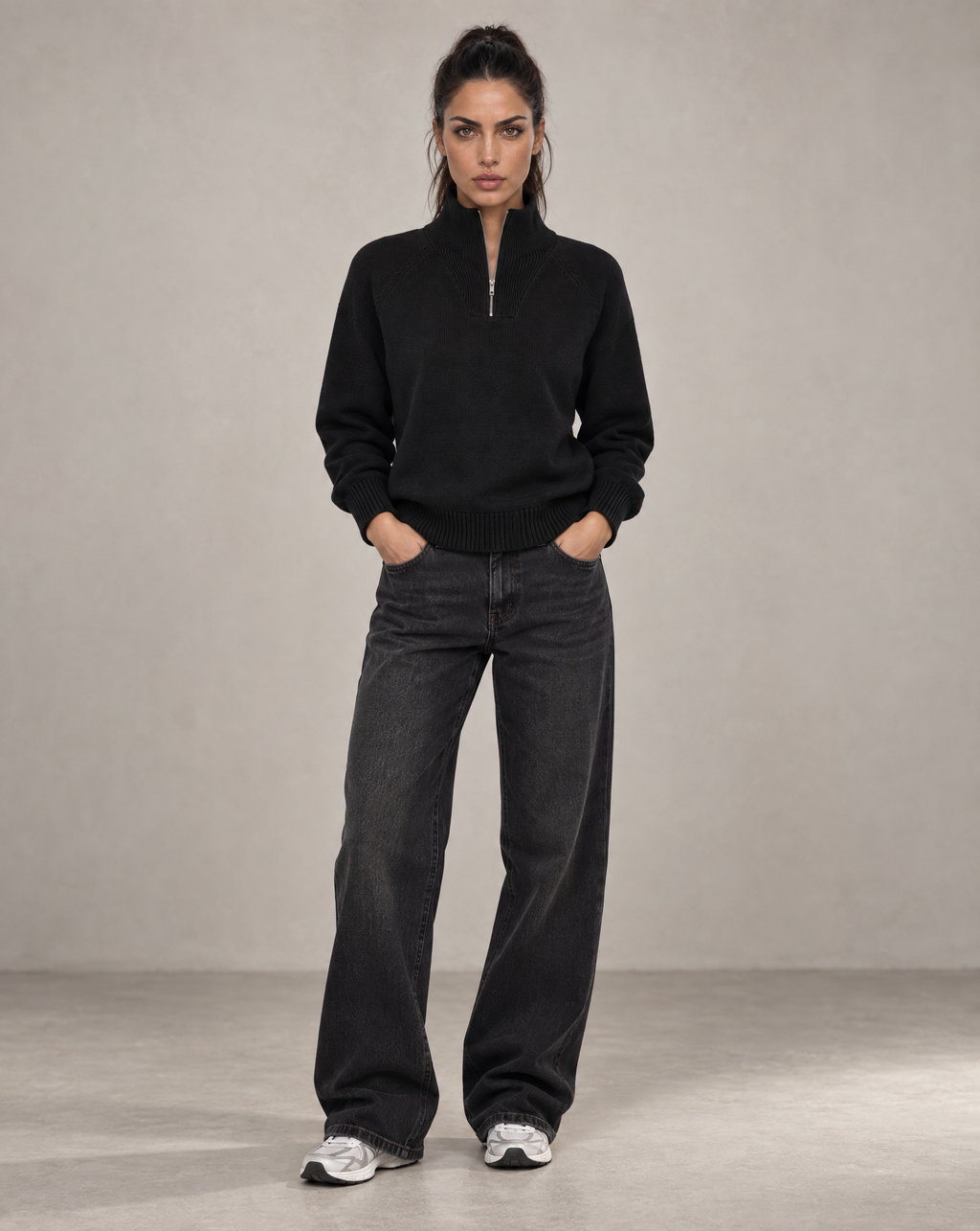 Golden Vein 750 GSM Quarter-Zip – Black – Produktansicht 3