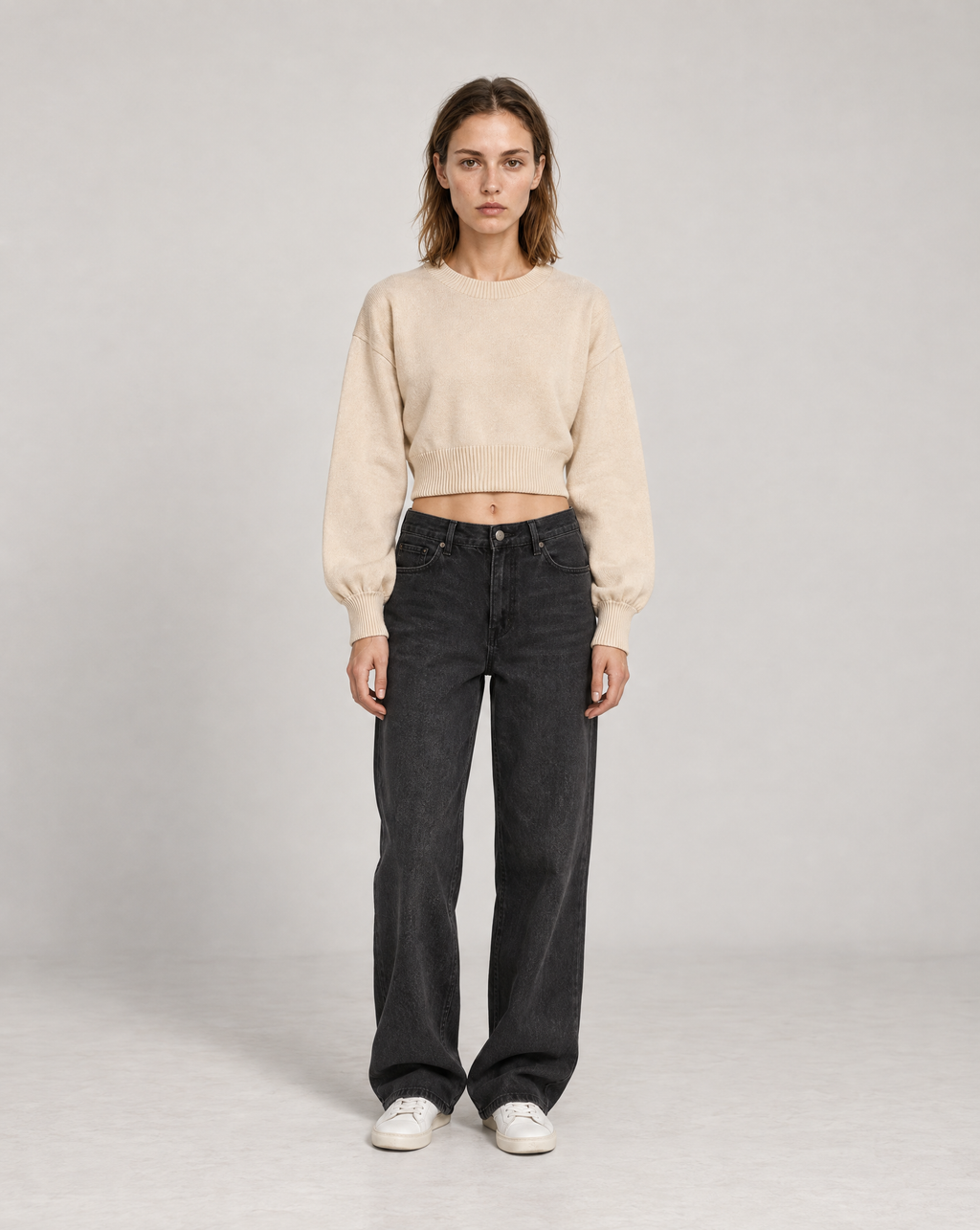 Golden Vein Parables Cropped Sweater – Apricot – Produktansicht 3