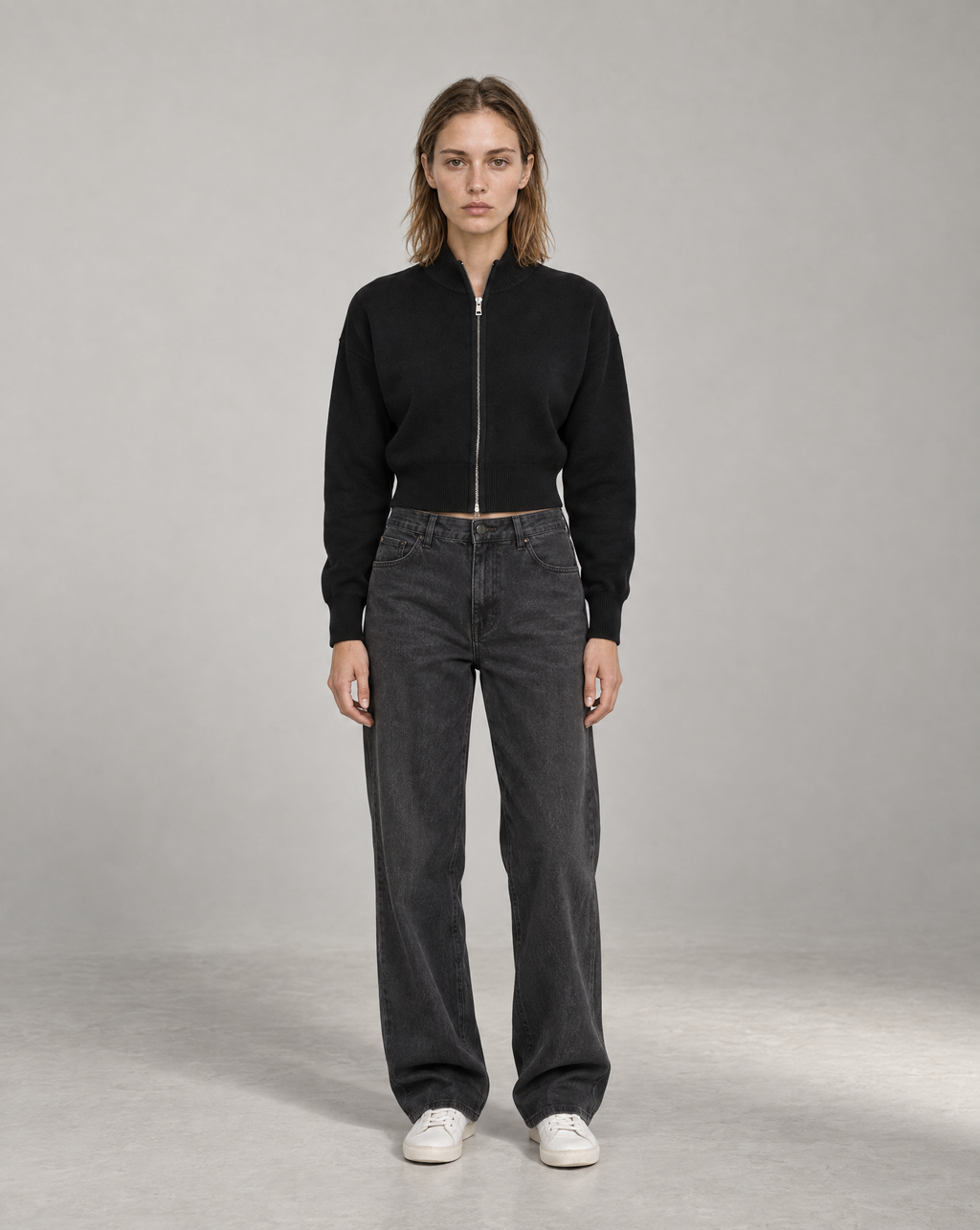 Golden Vein Zip Cardigan – Black – Produktansicht 5