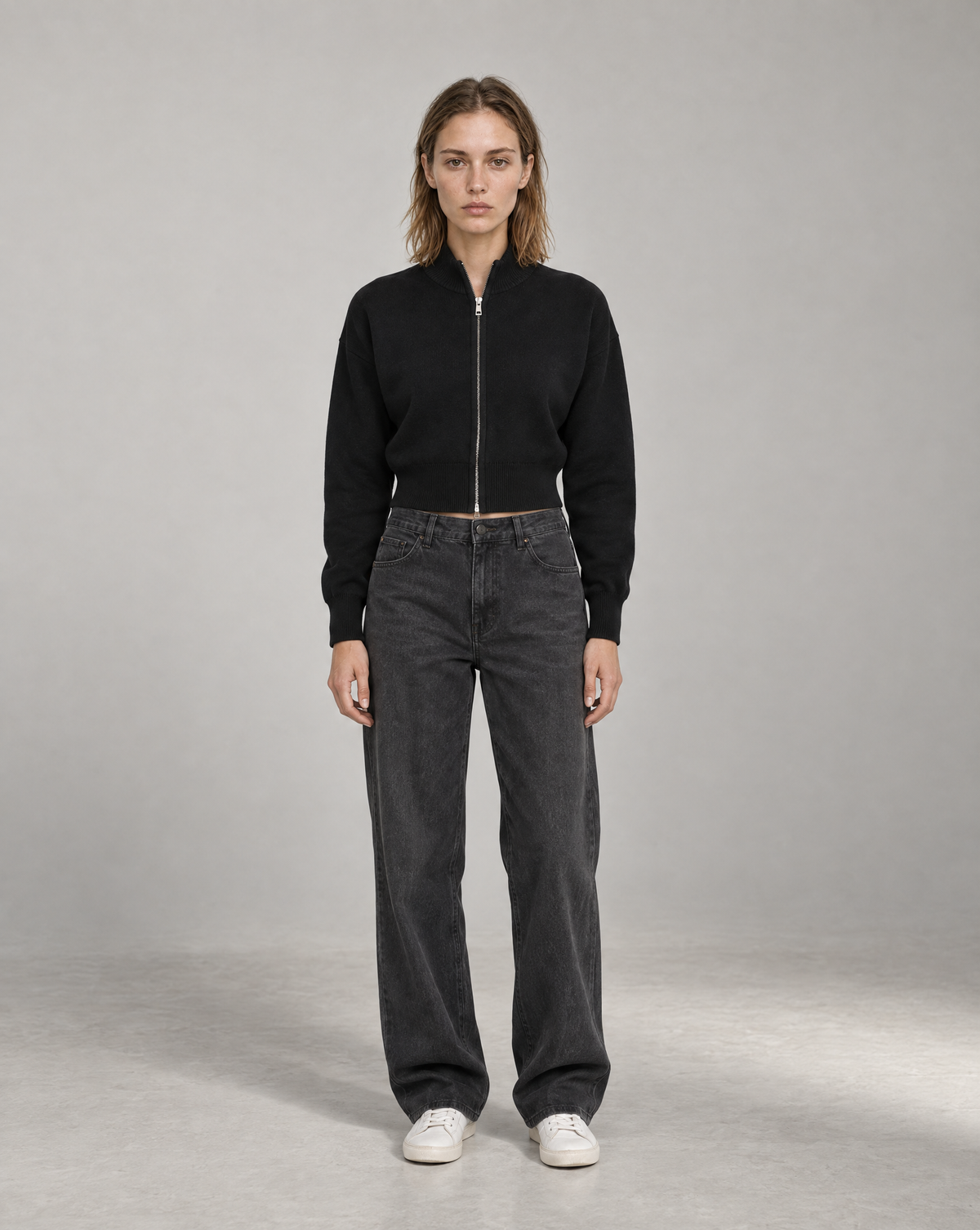 Golden Vein Zip Cardigan – Black – Produktansicht 5