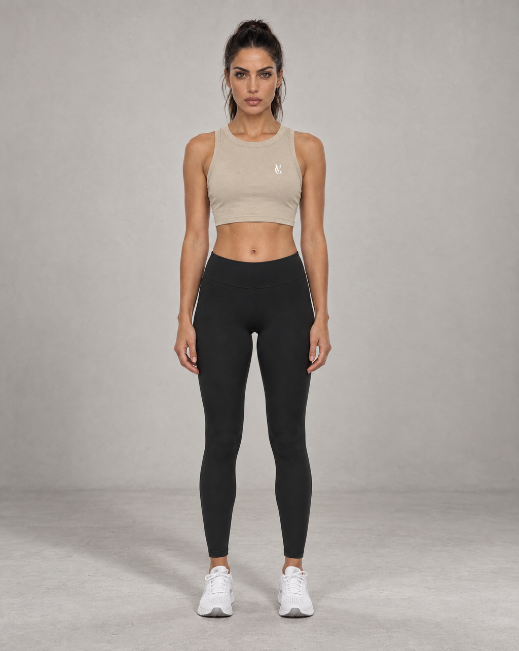 Golden Vein Cropped Tank – Khaki – Produktansicht 3