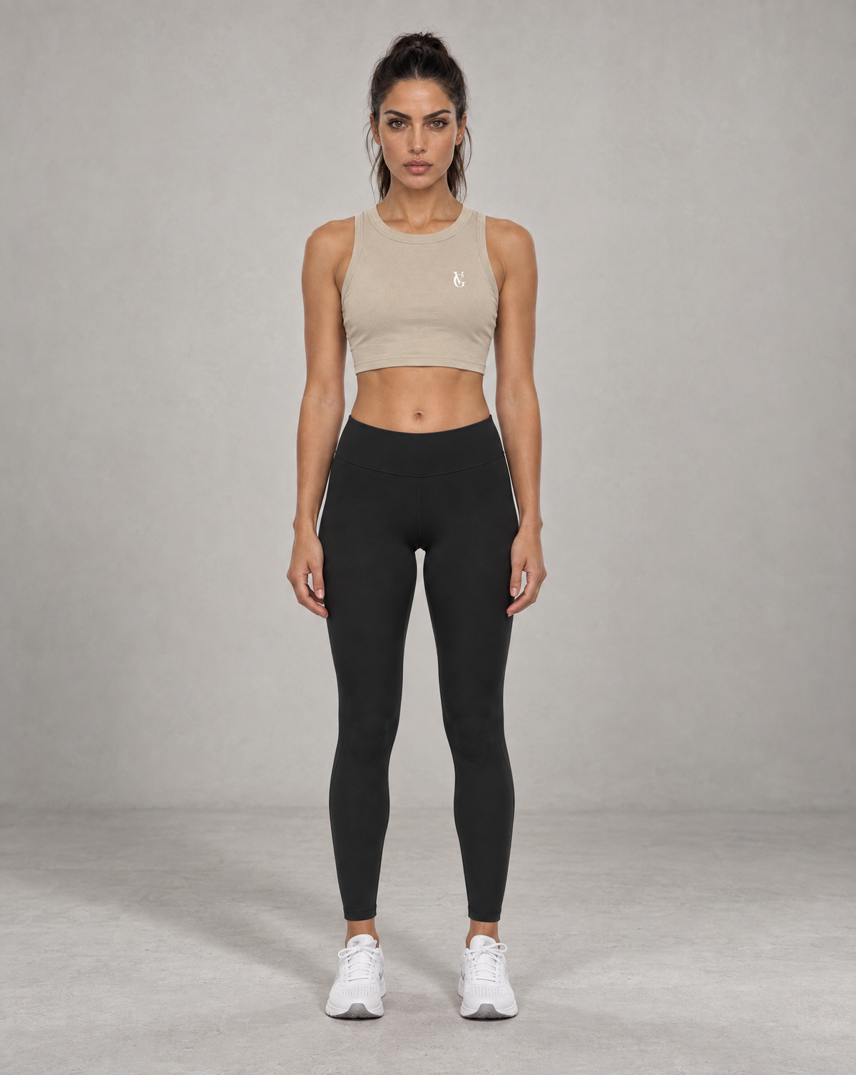 Golden Vein Cropped Tank – Khaki – Produktansicht 3
