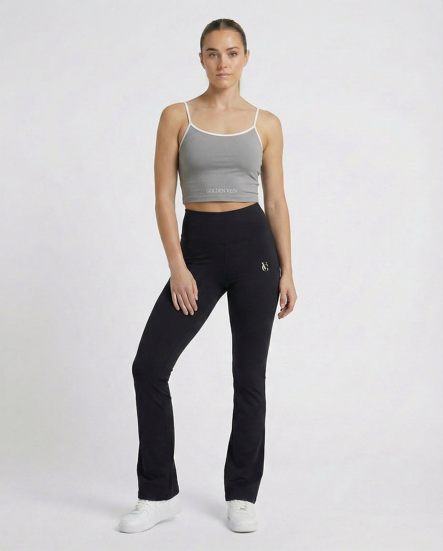 Golden Vein Crop Top – Grau