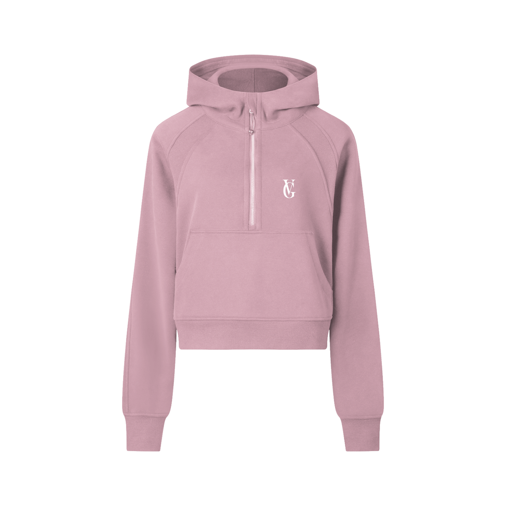 Golden Vein Cropped Half-Zip Hoodie – Pink – Produktansicht 7